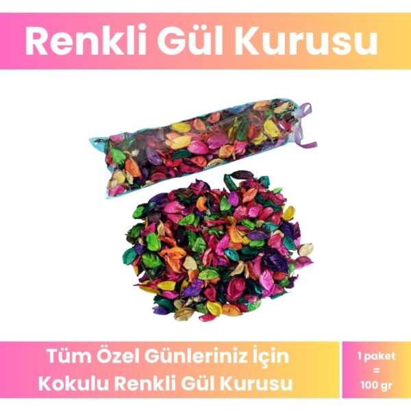 Renkli Kokulu Gül Kurusu 100gr.