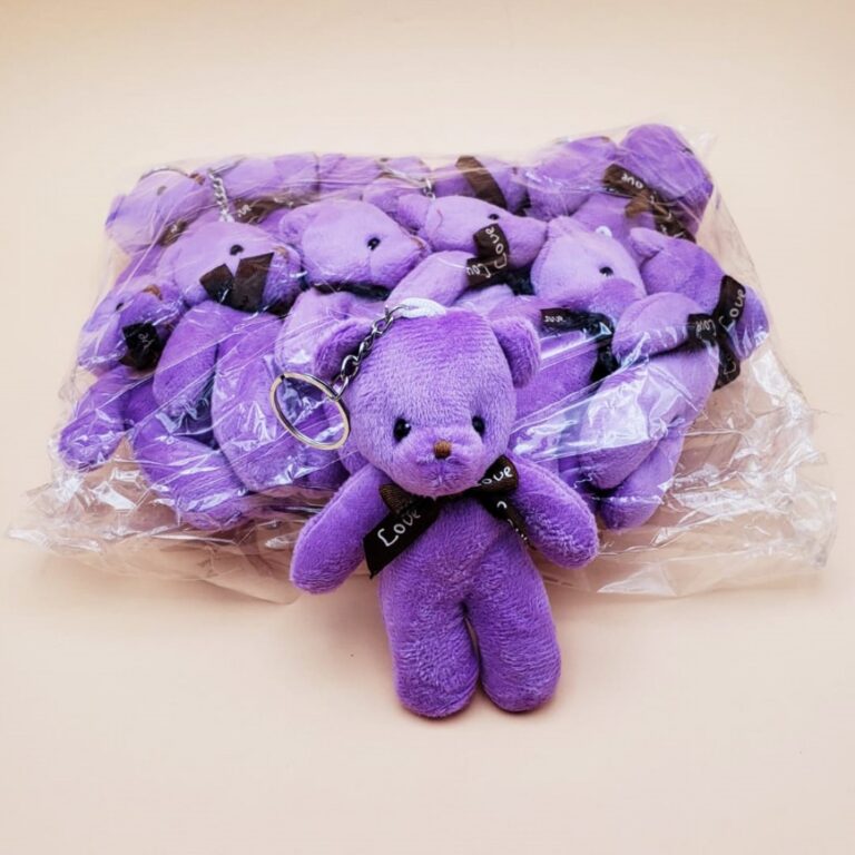peluş ayıcık anahtarlık mor